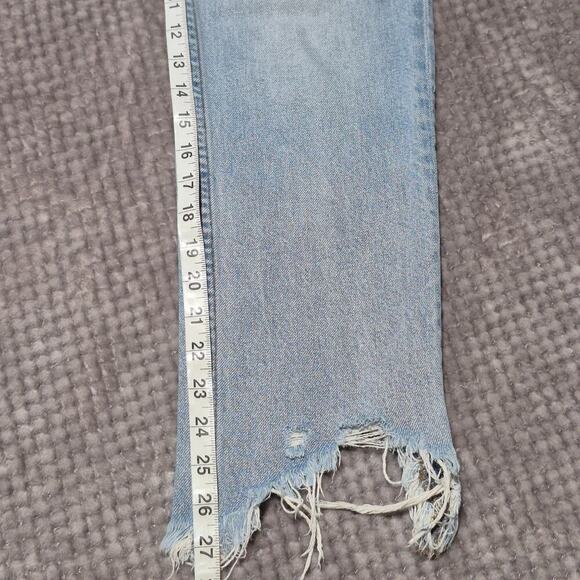 Free People We The Free Jeans Women 27 Chewed Up Distress Raw Hem Mid Rise Denim - Picture 6 of 11
